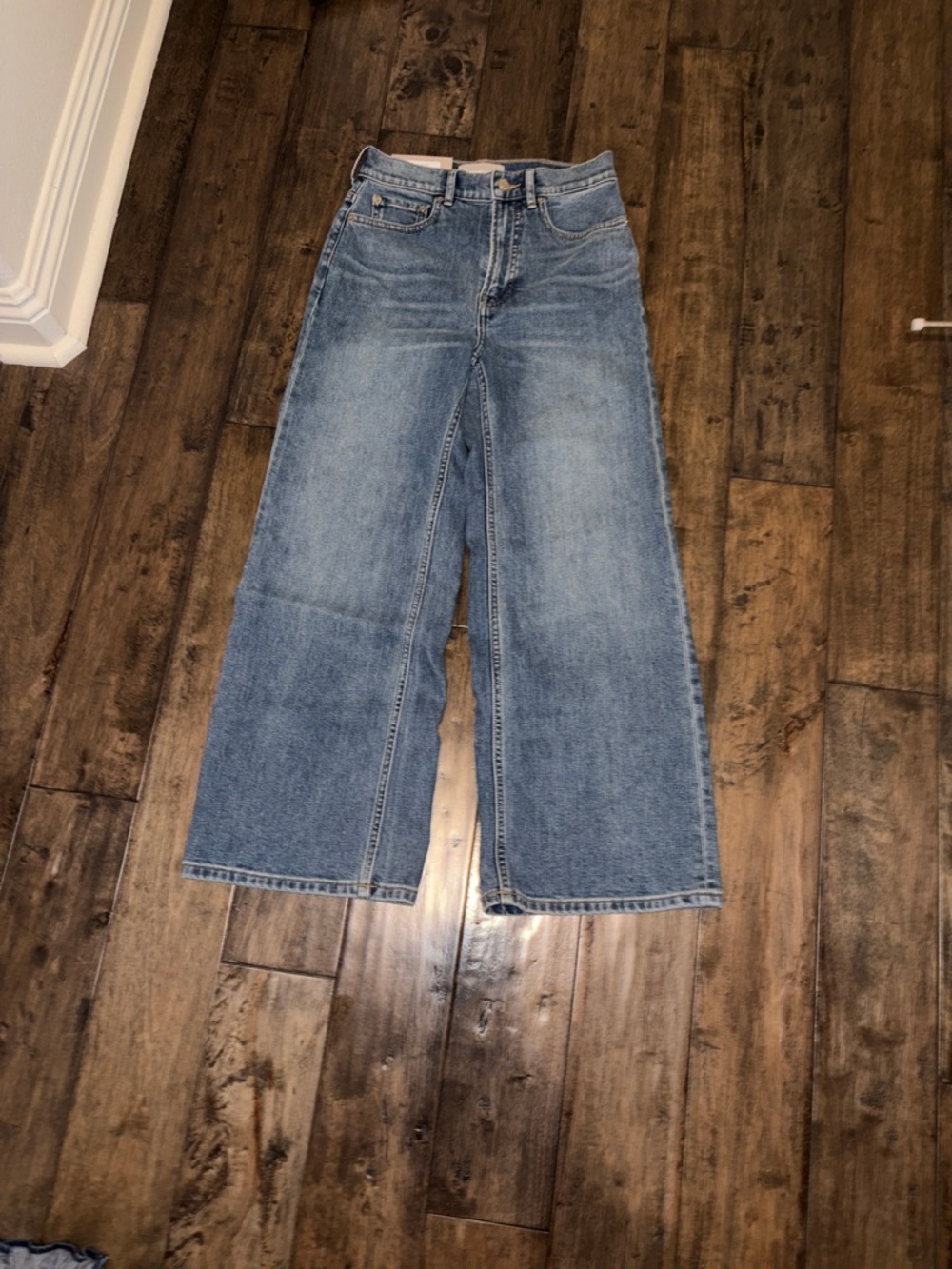 Wide Leg High-Rise Women's Jeans - Light Blue - Picture 3 of 7